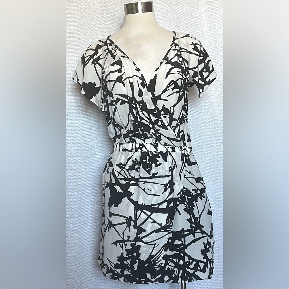 Glam 100% silk faux wrap dress